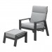 Max verst. stoel + voetenbank carbon black/ licht grijs